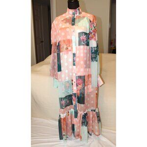 Beulah Boutique J Renee Floral Boho maxi dress Large Two pieces sheer Fairy
